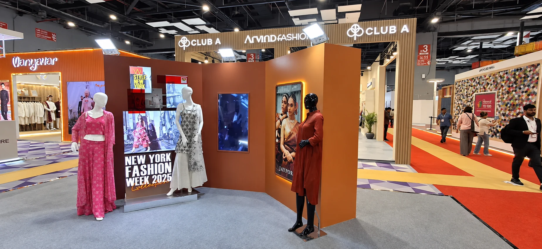 New York Fashion Week 2025 display and Jaypore mannequins at the pavilion