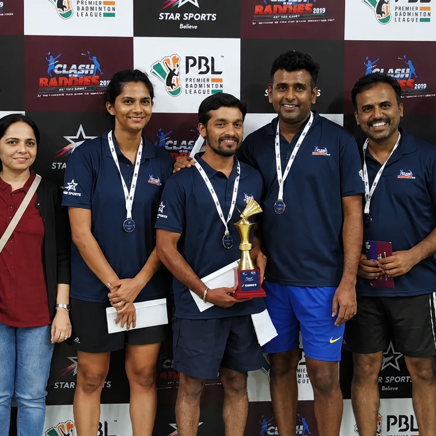 Clash of the Baddies 2019 winners with medals and the golden shuttle trophy
