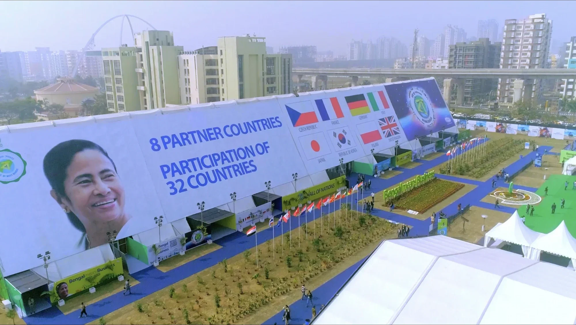 Partner countries wall and Hall of Nations at the Bengal Global Business Summit 2018