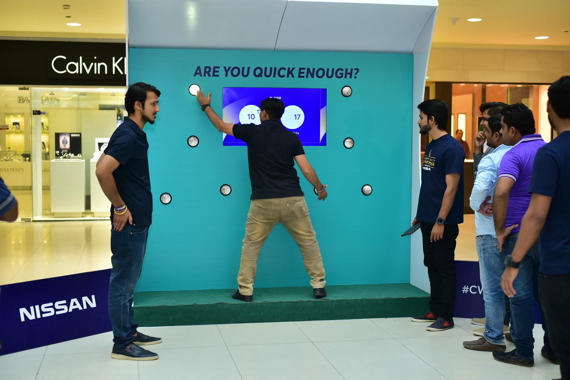 The 'Are You Quick Enough?' Batak challenge reaction wall at the activation