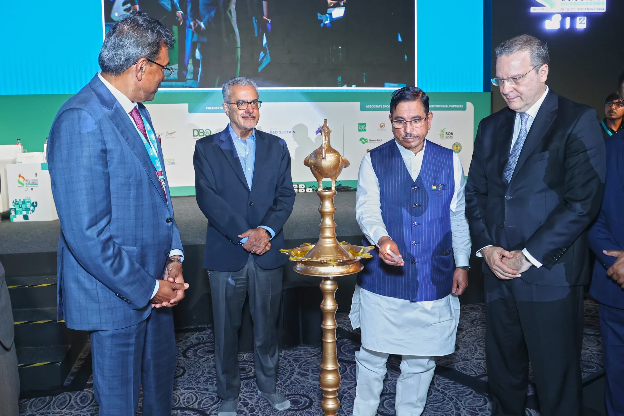 Lamp-lighting ceremony at the inauguration of the India Sugar & Bio-Energy Conference 2024