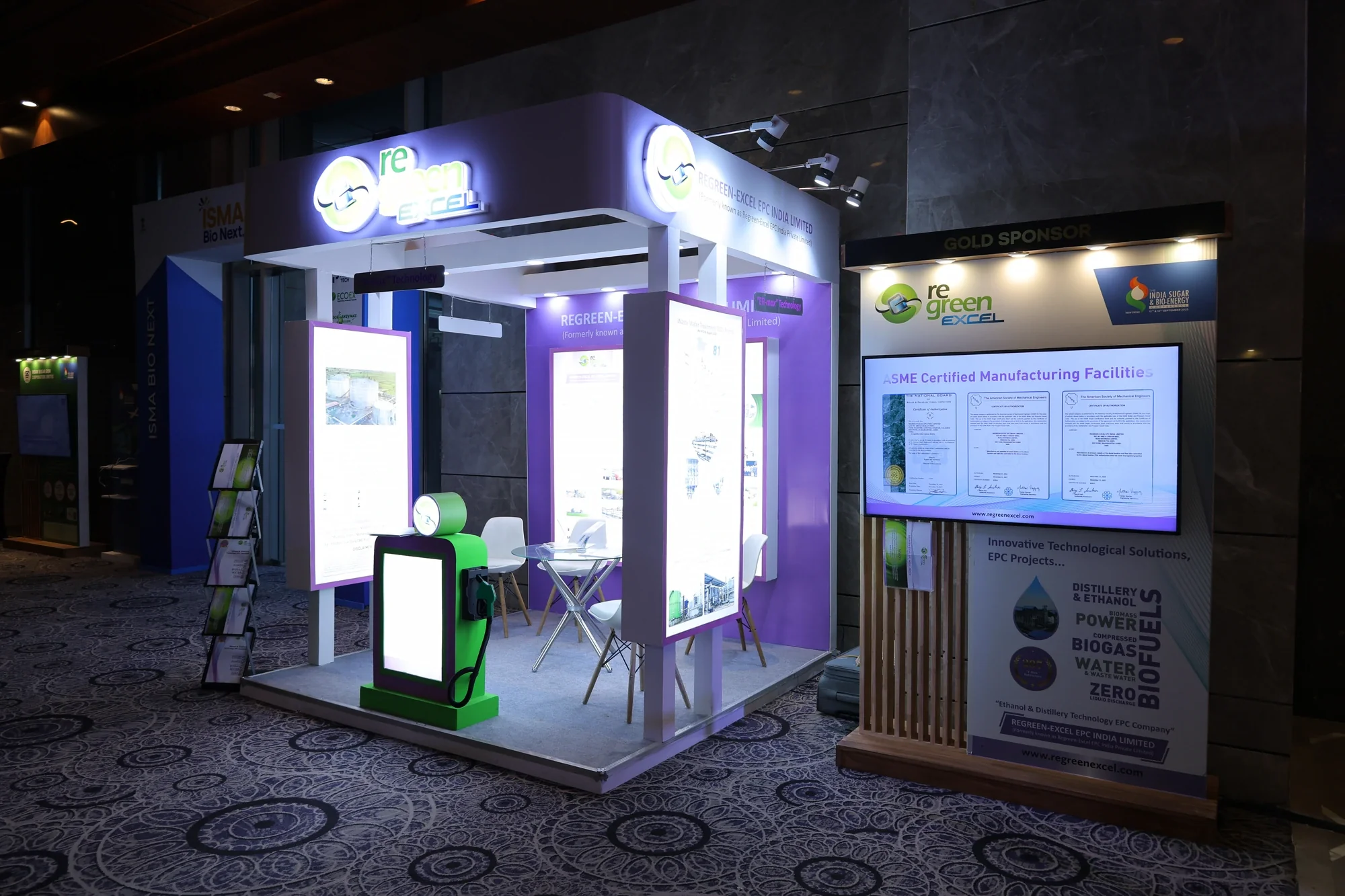 ReGreen Excel sponsor booth at the India Sugar & Bio-Energy Conference 2025 expo