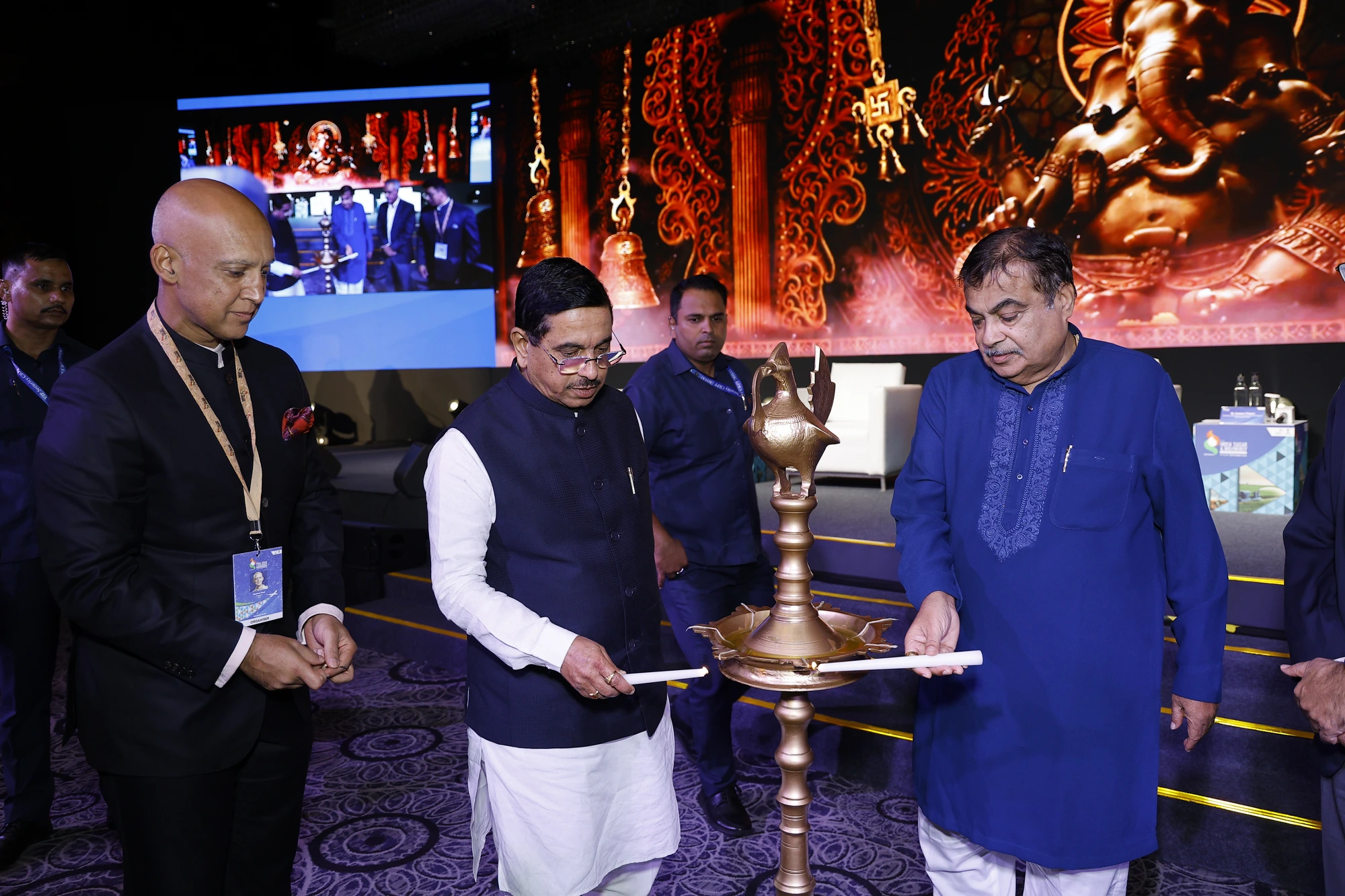 Lamp-lighting ceremony at the India Sugar & Bio-Energy Conference