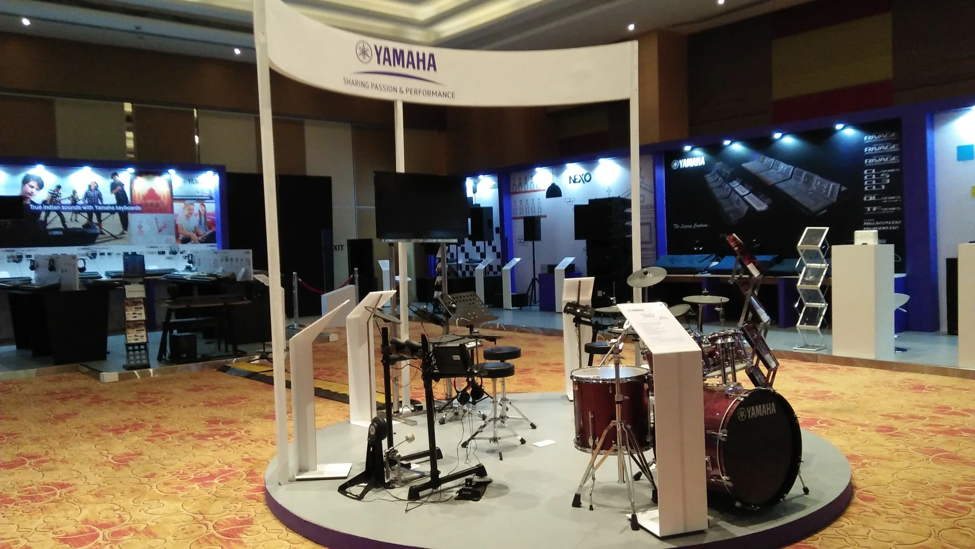 Yamaha drum kits and NEXO professional audio zone